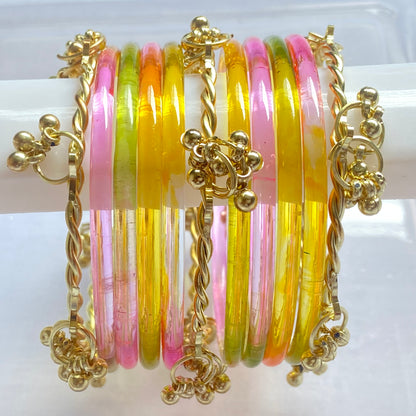 Light Multicolor Jelly Bangles Set