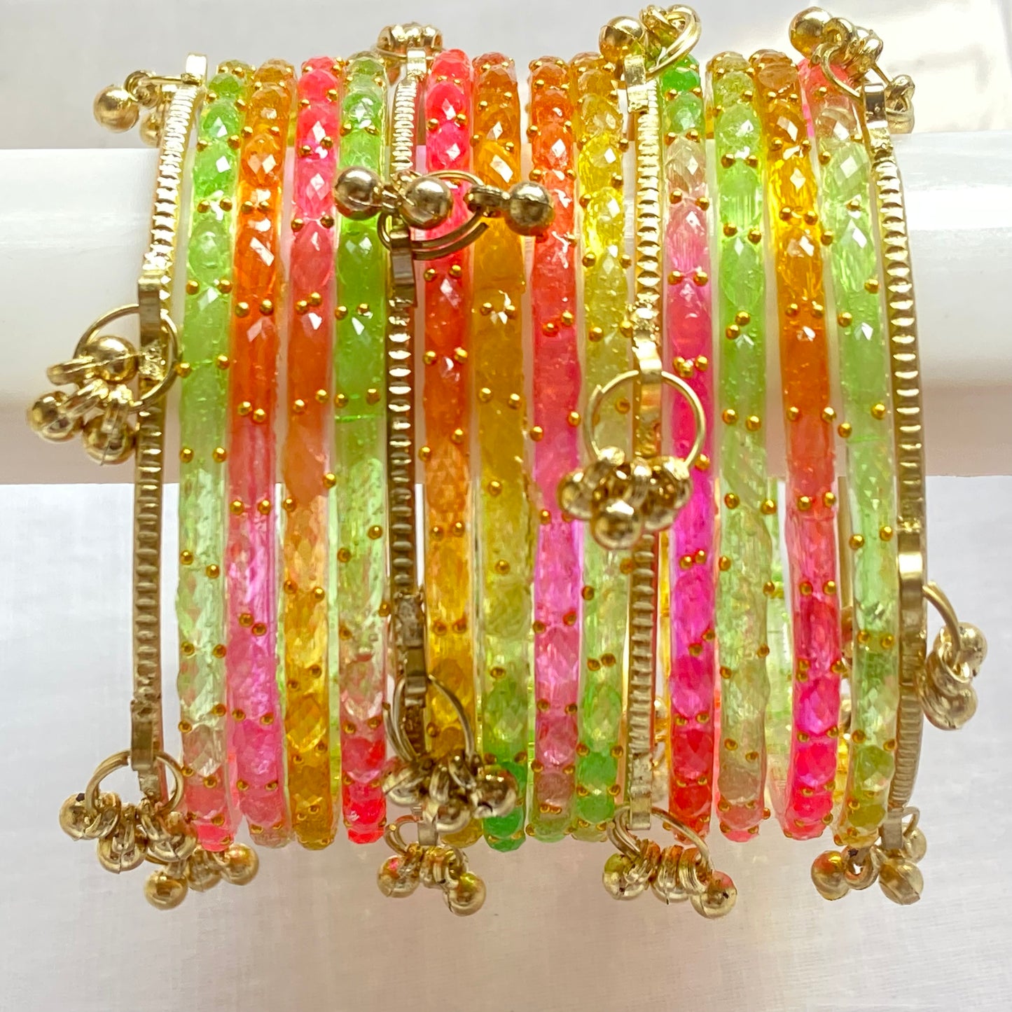 Light Multicolor Raindrop Bangles Set