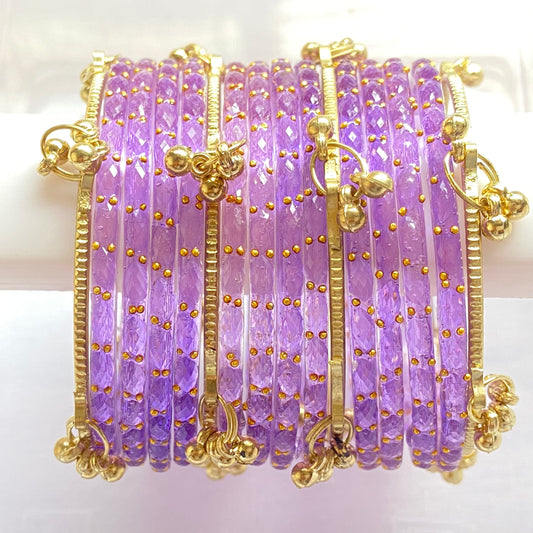 Purple Raindrop Bangles Set