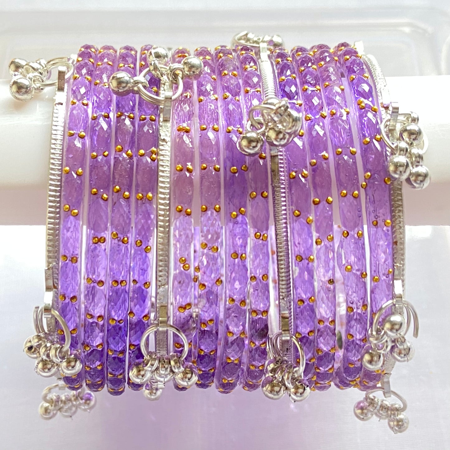 Purple Raindrop Bangles Set