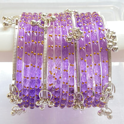 Purple Raindrop Bangles Set