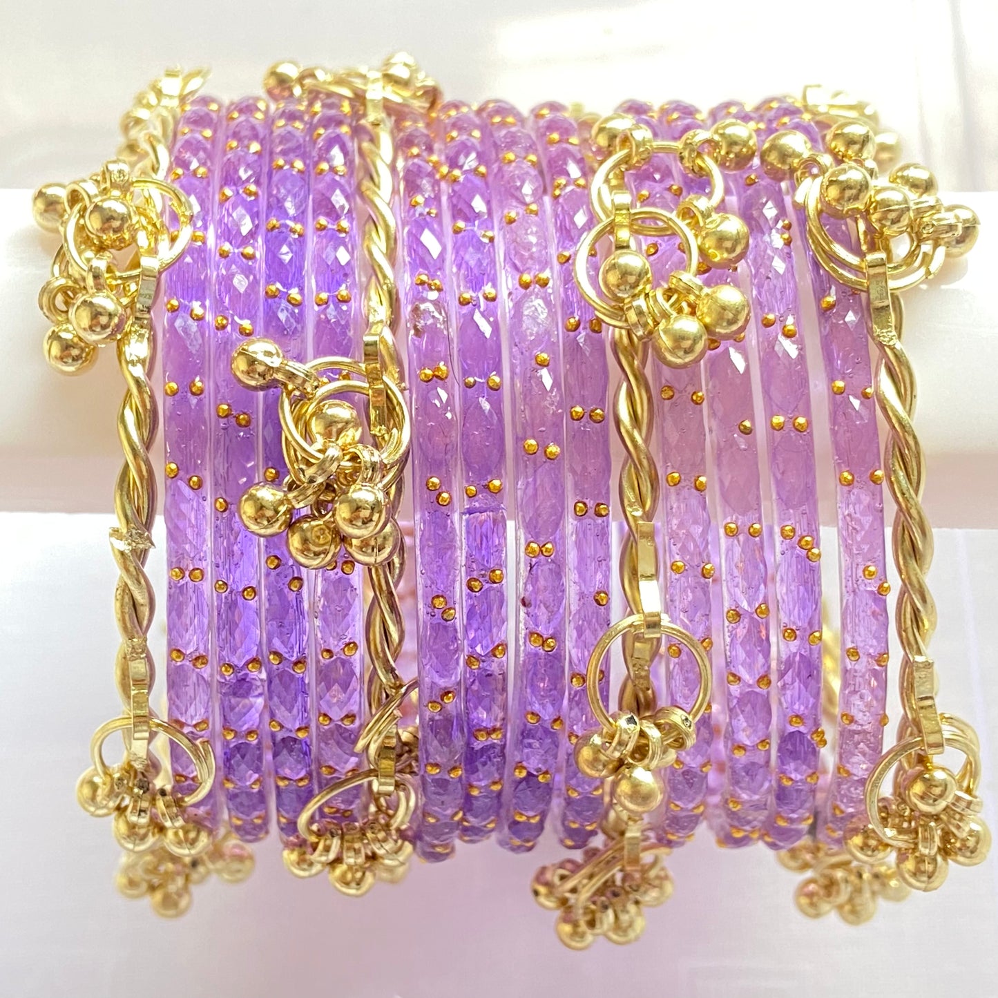 Purple Raindrop Bangles Set