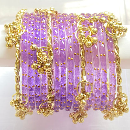 Purple Raindrop Bangles Set