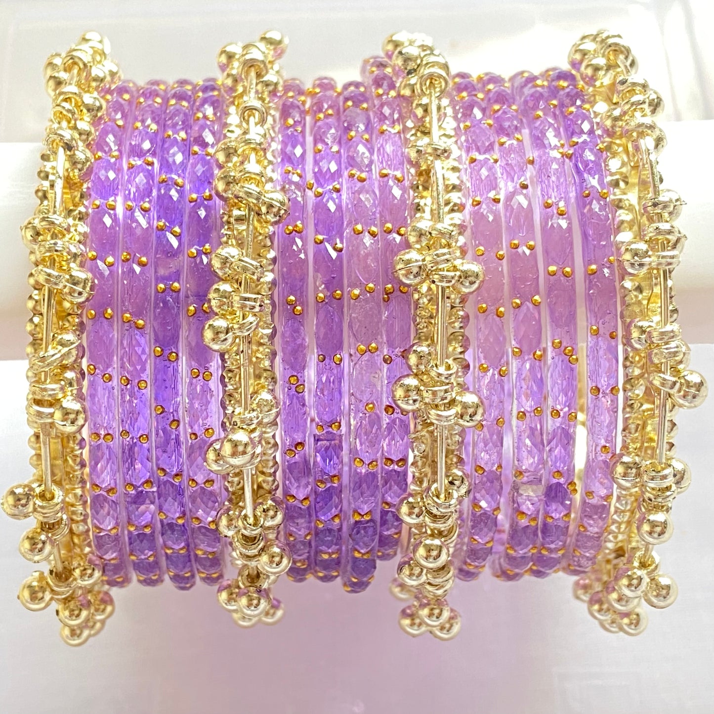 Purple Raindrop Bangles Set
