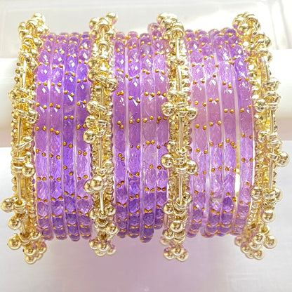 Purple Raindrop Bangles Set