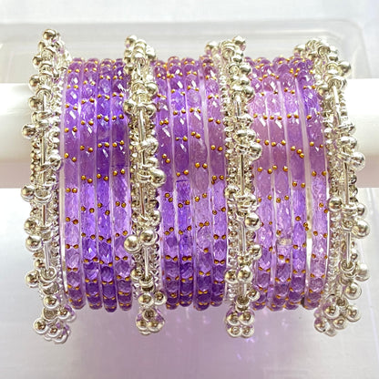 Purple Raindrop Bangles Set
