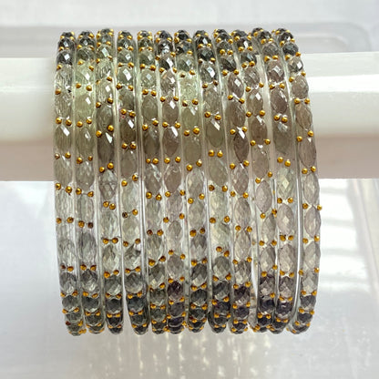 Grey Raindrop Bangles Set