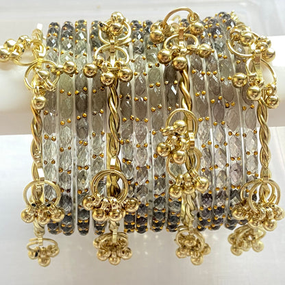 Grey Raindrop Bangles Set