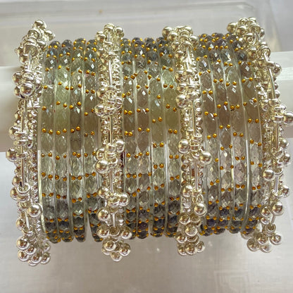 Grey Raindrop Bangles Set