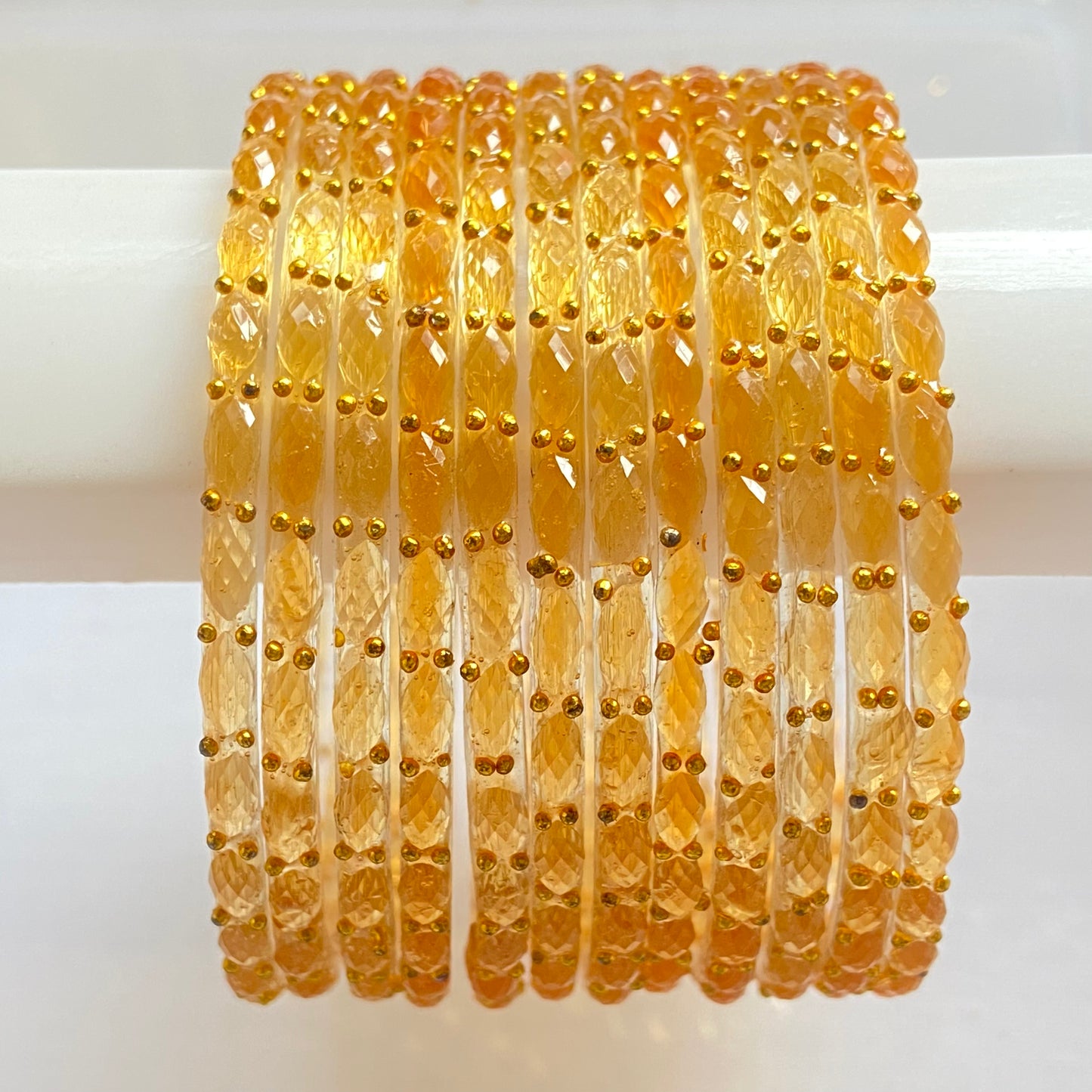 Peach Raindrop Bangles Set