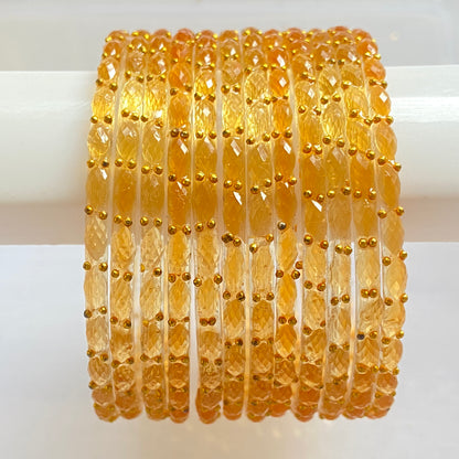 Peach Raindrop Bangles Set
