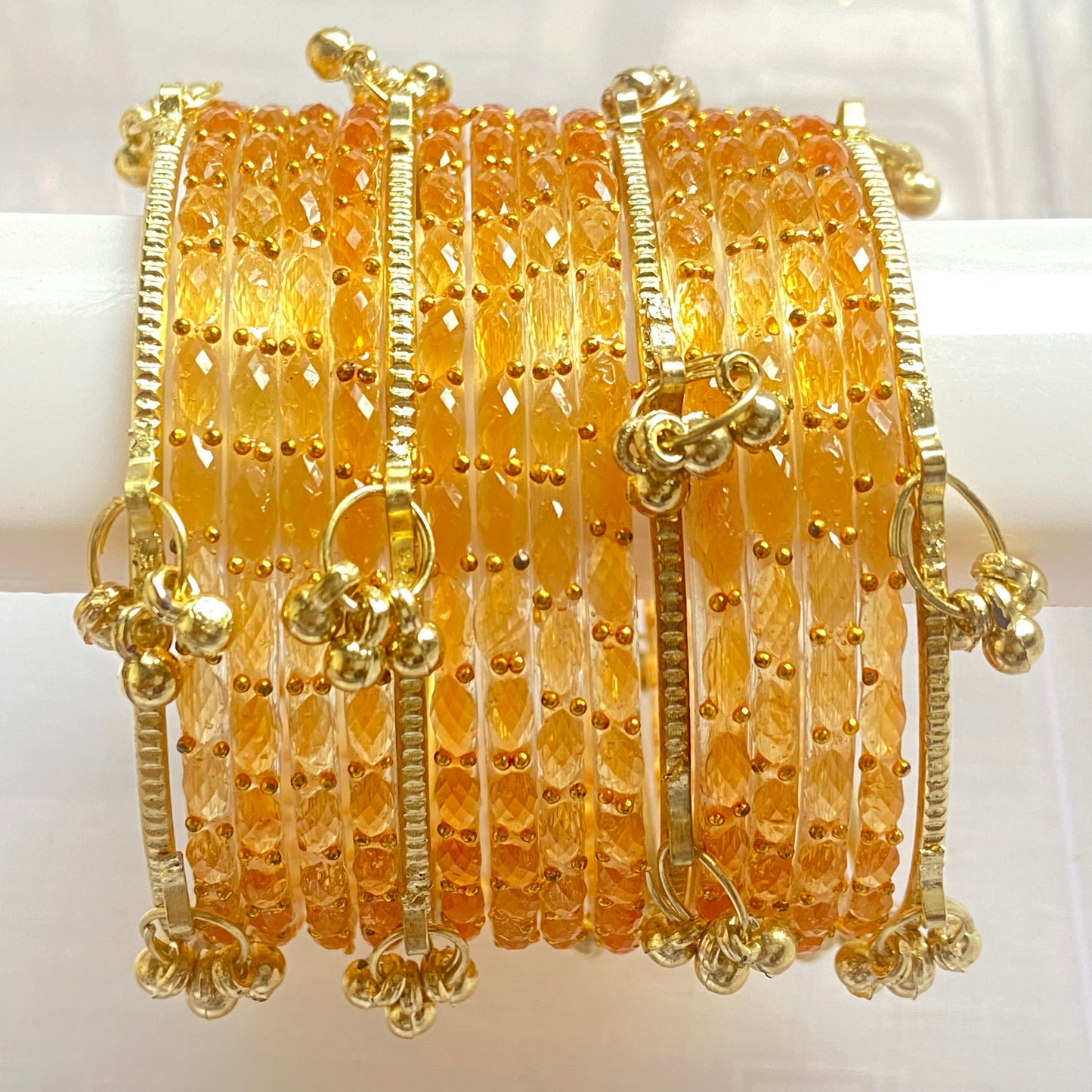 Peach Raindrop Bangles Set
