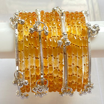Peach Raindrop Bangles Set