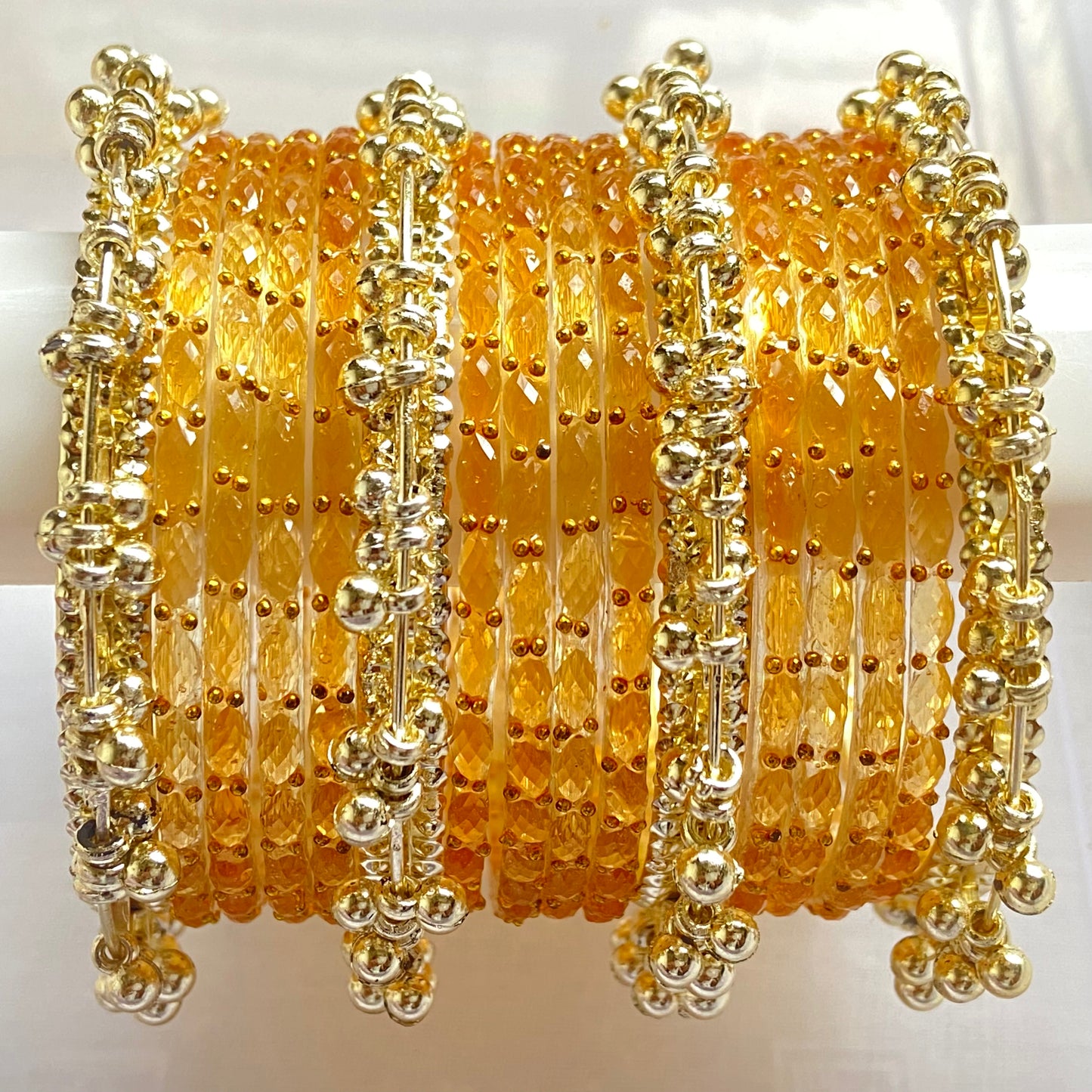 Peach Raindrop Bangles Set