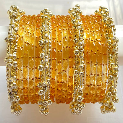 Peach Raindrop Bangles Set