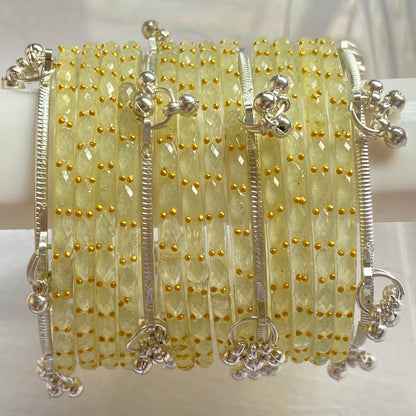 Cream Raindrop Bangles Set