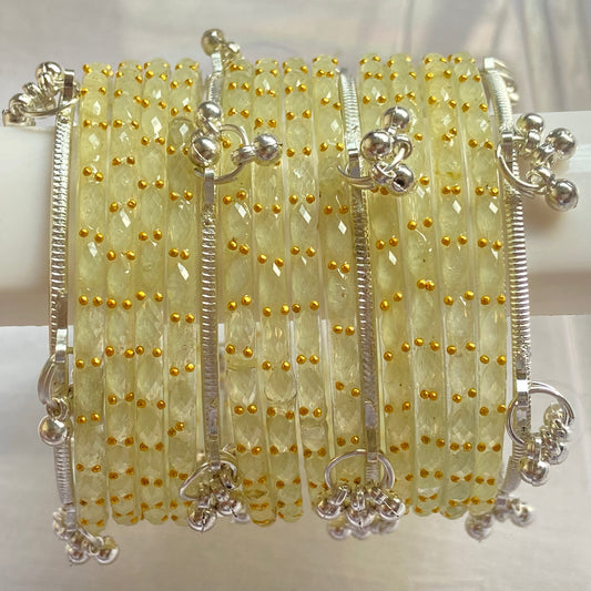 Cream Raindrop Bangles Set