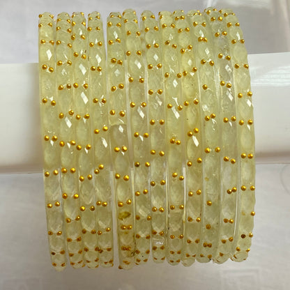 Cream Raindrop Bangles Set