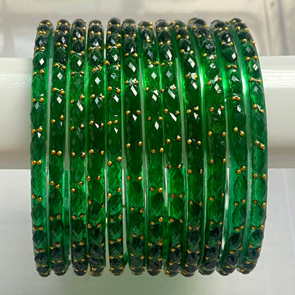 Green Raindrop Bangles Set