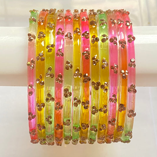 Triple Stone Bangles set