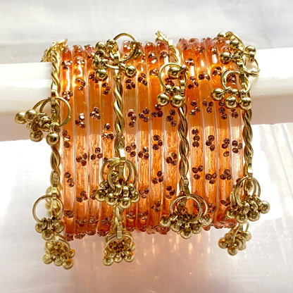Triple Stone Twisted Kashmiri Bangles Set