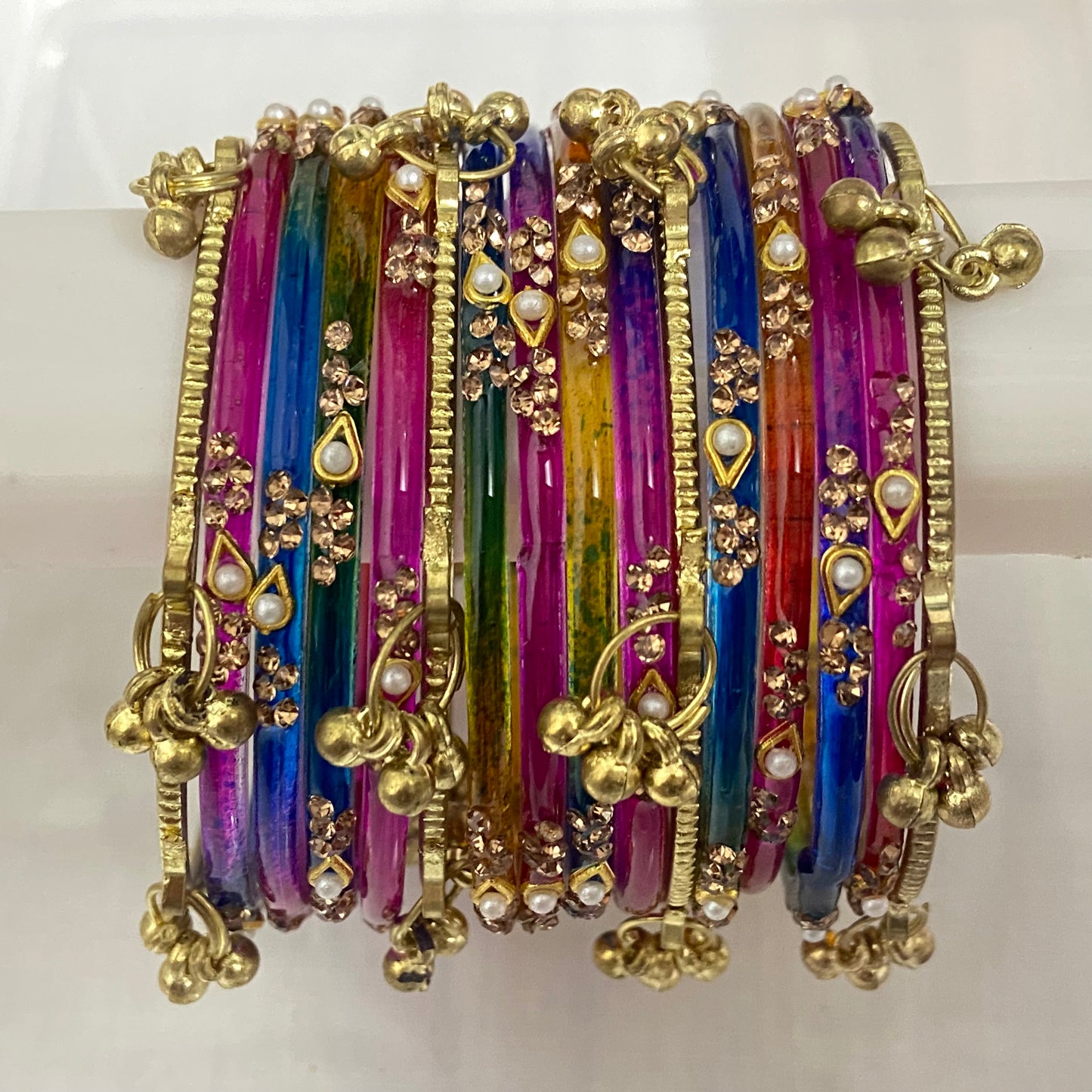 Deep Multicolor Sundari Bangles Set
