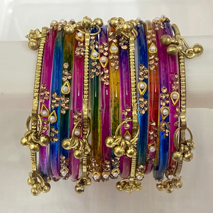 Deep Multicolor Sundari Bangles Set
