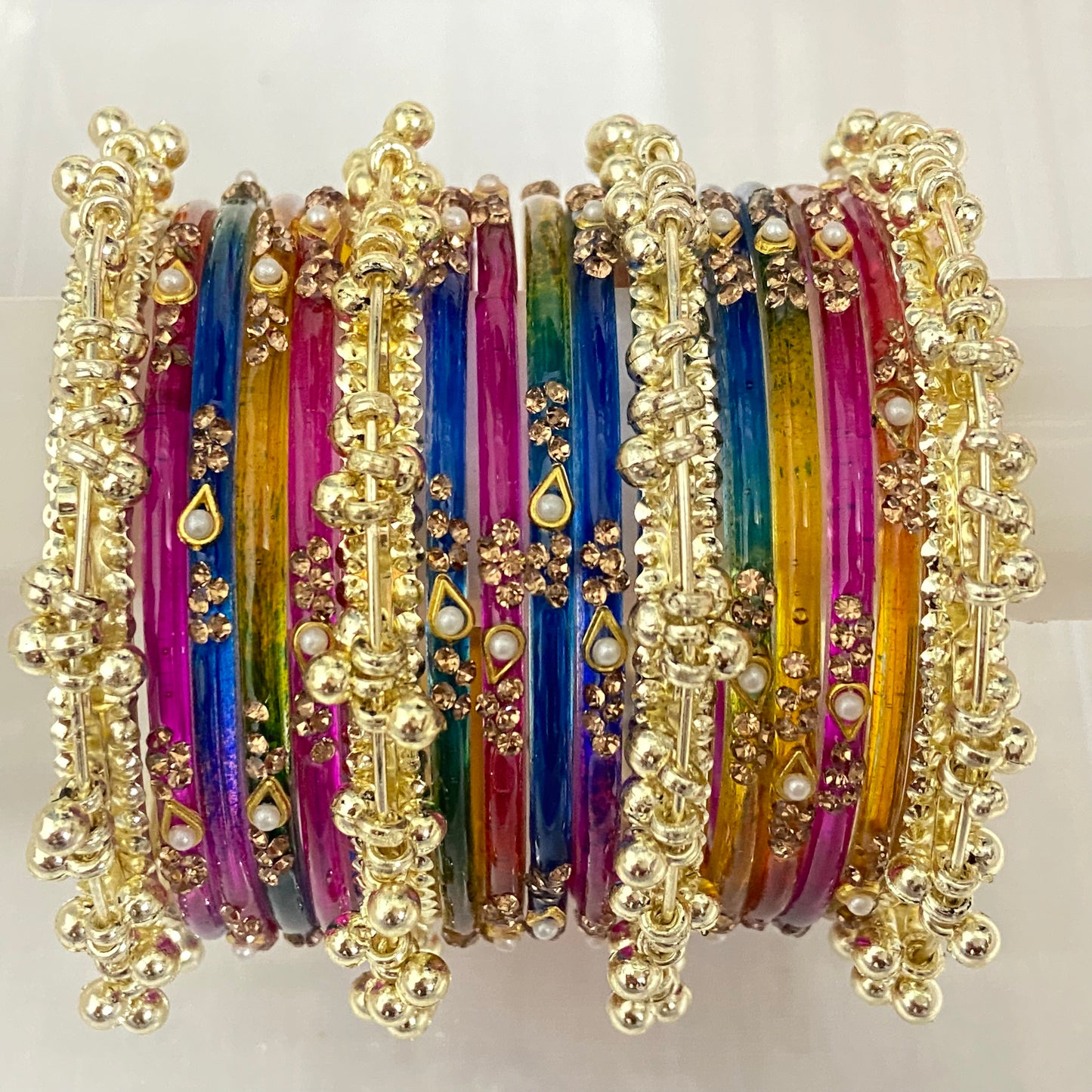 Deep Multicolor Sundari Bangles Set