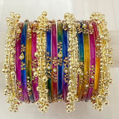 Deep Multicolor Sundari Bangles Set