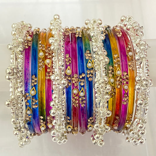 Deep Multicolor Sundari Bangles Set