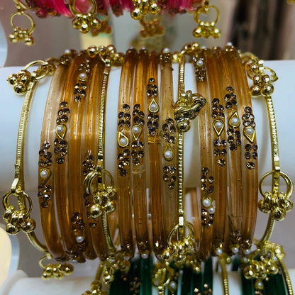 Peach Sundari Bangles Set