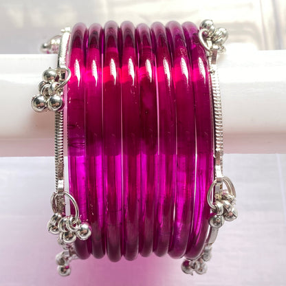 Rani Pink Jelly Bangles Set