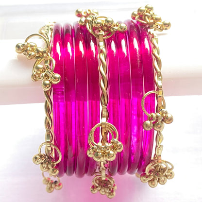Rani Pink Jelly Bangles Set