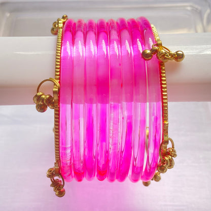 Pink Jelly Bangles Set
