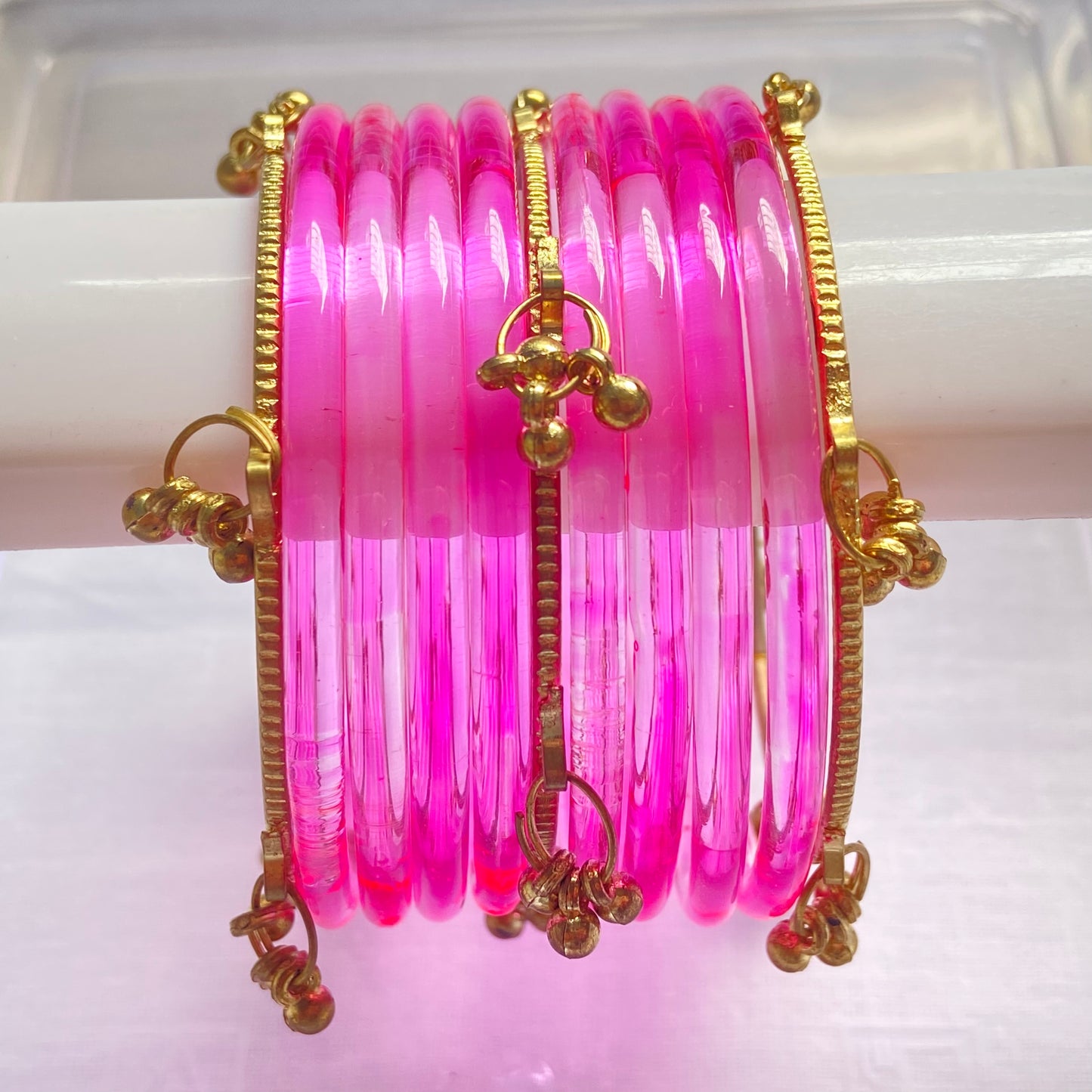 Pink Jelly Bangles Set