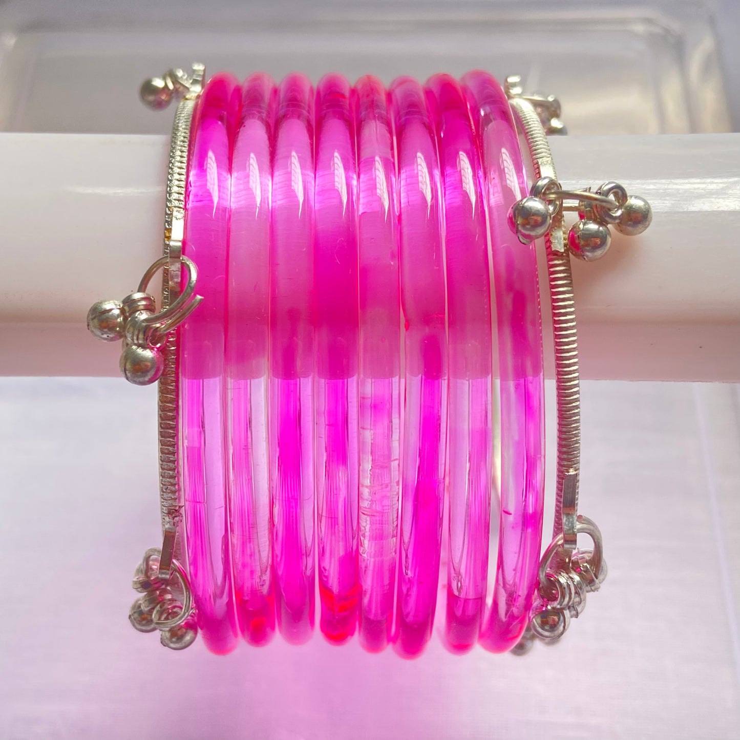 Pink Jelly Bangles Set