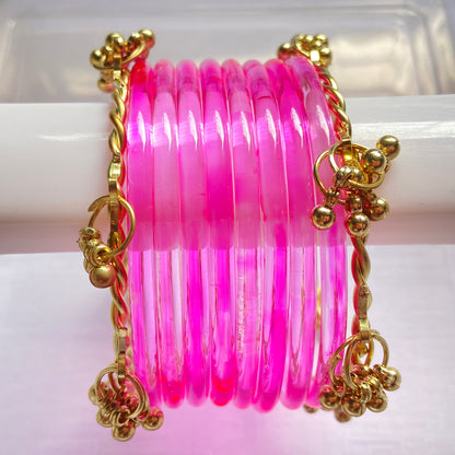 Pink Jelly Bangles Set