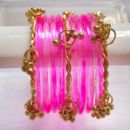 Pink Jelly Bangles Set