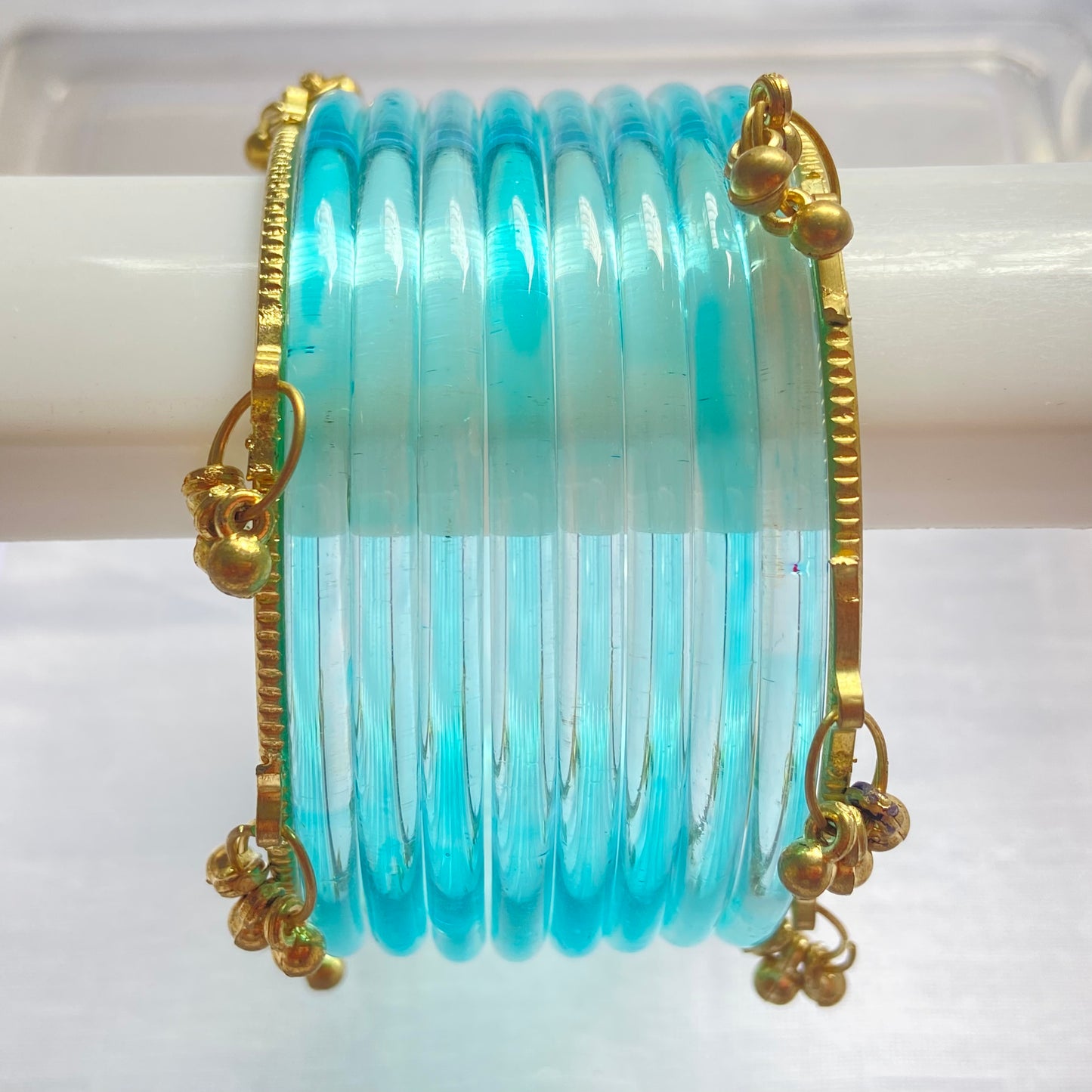 Light Blue Jelly Bangles Set