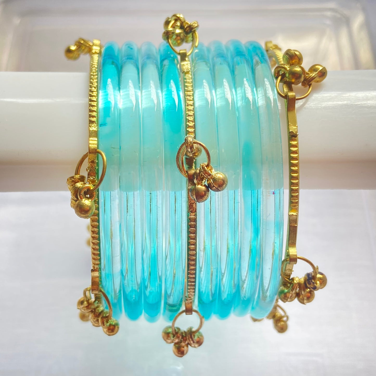Light Blue Jelly Bangles Set