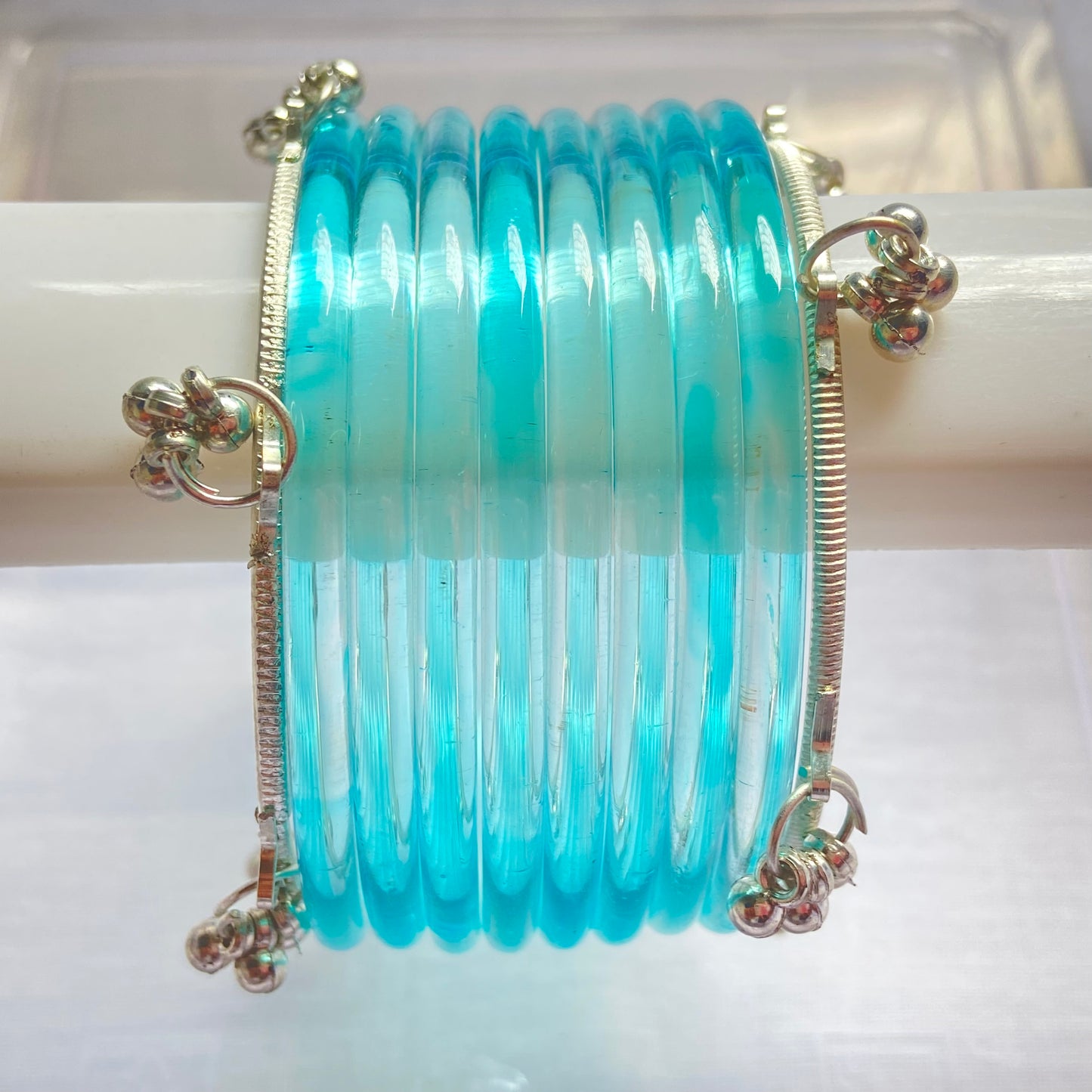 Light Blue Jelly Bangles Set