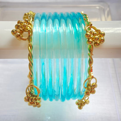 Light Blue Jelly Bangles Set