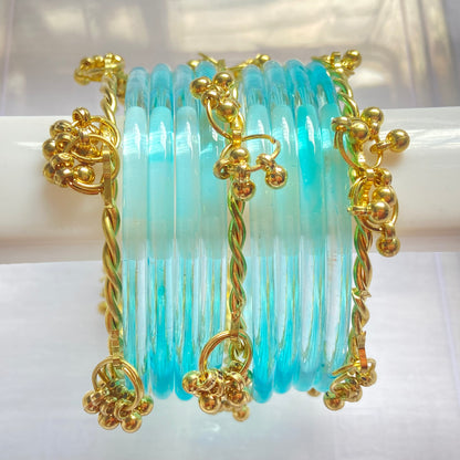 Light Blue Jelly Bangles Set