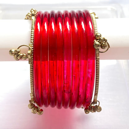 Red Jelly Bangles Set