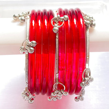 Red Jelly Bangles Set