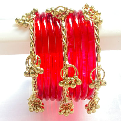 Red Jelly Bangles Set