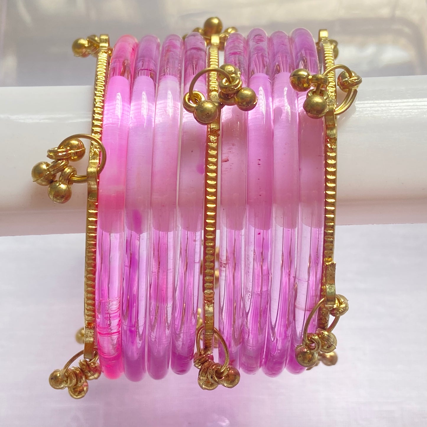 Light Pink Jelly Bangles Set