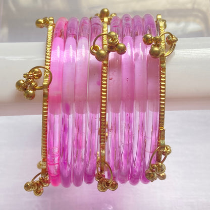 Light Pink Jelly Bangles Set