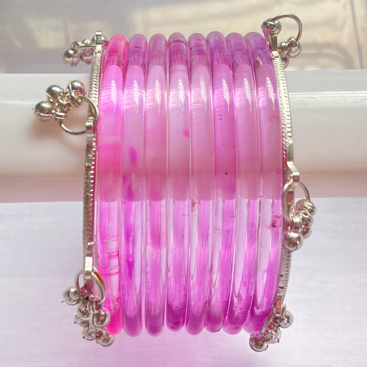 Light Pink Jelly Bangles Set