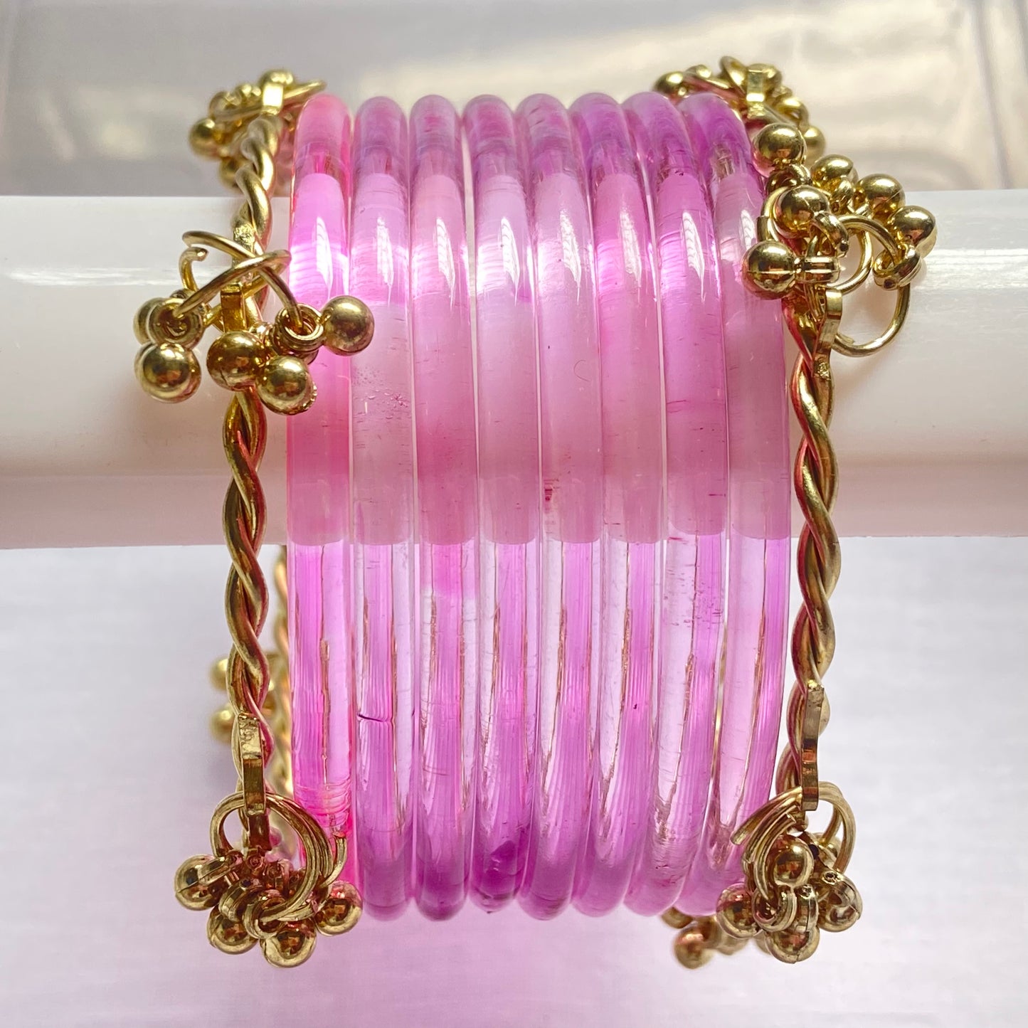 Light Pink Jelly Bangles Set